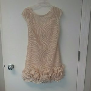 Jessica Simpson beaded cocktail dress with ruffles